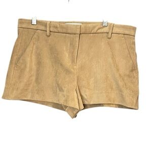 Abercrombie & Fitch Mid-Rise Vegan Suede Tan Camel Shorts size 28/6